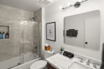 Guest bathroom with bath/shower combo